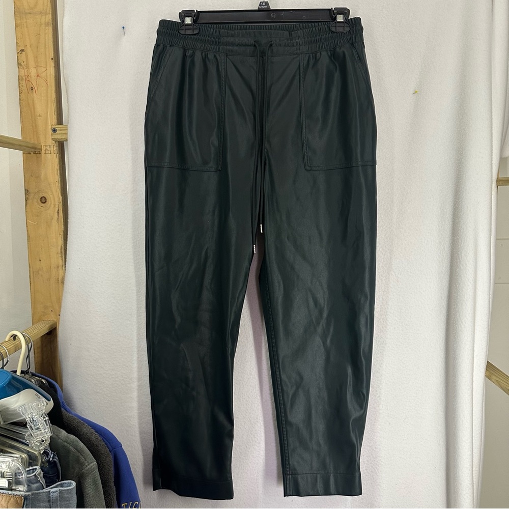 A New Day Faux Leather Pants Womens Large Green